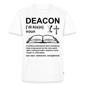 Église Diacre Religion Foi chrétienne Église - T-shirt Premium bio Homme - blanc - Devant - Nico (187cm)