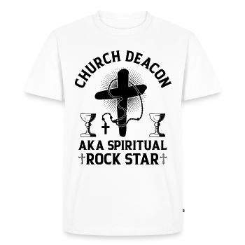 Église Diacre Religion Foi chrétienne Église - T-shirt Premium bio Homme - blanc - Devant - Nico (187cm)