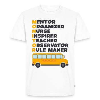 School Bus Monitor Bus Attendant School Transport - Men's Premium Organic T-Shirt - white - Front - Nico (187cm)