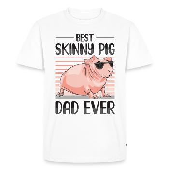 Cochon d’Inde sans poils Cochon maigre - T-shirt Premium bio Homme - blanc - Devant - Nico (187cm)