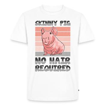 Hairless guinea pig Skinny piggy - Men's Premium Organic T-Shirt - white - Front - Nico (187cm)