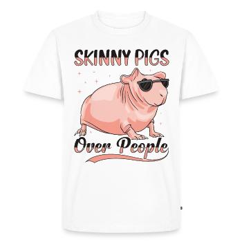Hairless guinea pig Skinny piggy - Men's Premium Organic T-Shirt - white - Front - Nico (187cm)