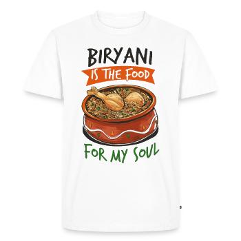 Indian food foodies, biryani, lovers, - Men's Premium Organic T-Shirt - white - Front - Nico (187cm)