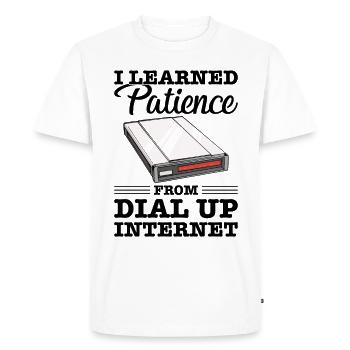 90s Nostalgia Retro 90s Dial Up - Men's Premium Organic T-Shirt - white - Front - Nico (187cm)