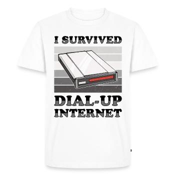 90s Nostalgia Retro 90s Dial Up - Men's Premium Organic T-Shirt - white - Front - Nico (187cm)