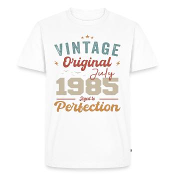 July 1985 Birthday July 1985 Original 1985 July - Men's Premium Organic T-Shirt - white - Front - Nico (187cm)