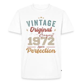 August 1972 Vintage Vintage Birthday Retro - Men's Premium Organic T-Shirt - white - Front - Nico (187cm)