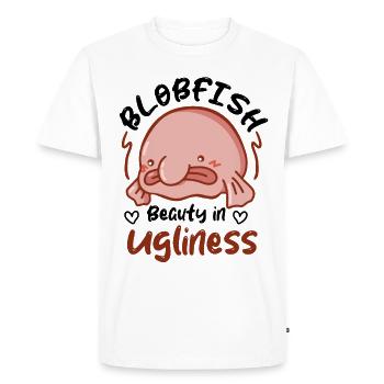 Biologiste marin Poissons d’eau profonde Blob Poisson Océan - T-shirt Premium bio Homme - blanc - Devant - Nico (187cm)