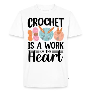 Conception drôle au Crochet - T-shirt Premium bio Homme - blanc - Devant - Nico (187cm)