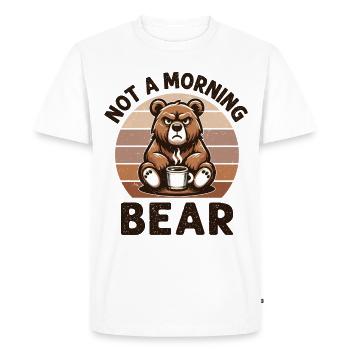 Grumpy bear with coffee - Men's Premium Organic T-Shirt - white - Front - Nico (187cm)