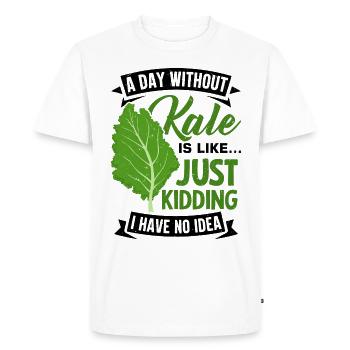 Véganisme végétarien au chou frisé - T-shirt Premium bio Homme - blanc - Devant - Nico (187cm)
