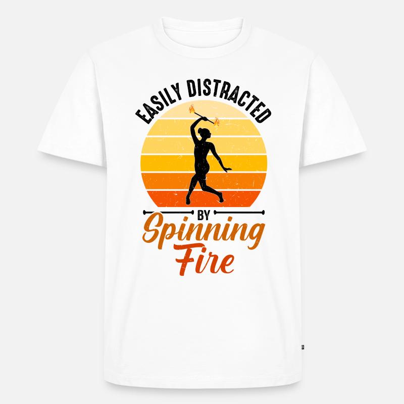 Feuerbaton Feuertanz Feuertänzer Feuertänzerin - Männer Premium Bio T-Shirt - Weiß