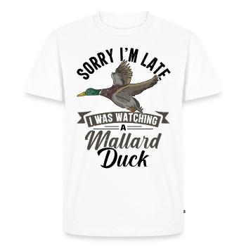 Duck Mallard - Men's Premium Organic T-Shirt - white - Front - Nico (187cm)
