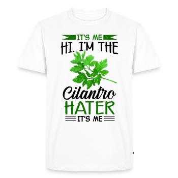 Anti coriandre - T-shirt Premium bio Homme - blanc - Devant - Nico (187cm)