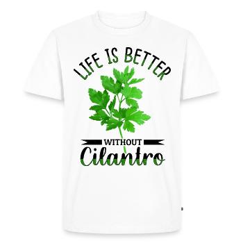 Anti coriandre - T-shirt Premium bio Homme - blanc - Devant - Nico (187cm)