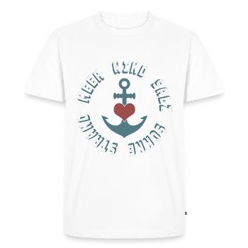 Anchor Heart - Men's Premium Organic T-Shirt - white - Front - Nico (187cm)