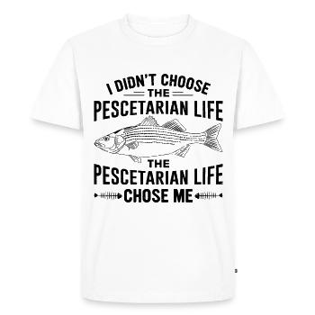 Conception d’un régime pescétarien pour les pescétariens - T-shirt Premium bio Homme - blanc - Devant - Nico (187cm)
