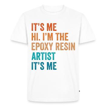 Drôle de dicton en résine époxy - T-shirt Premium bio Homme - blanc - Devant - Nico (187cm)