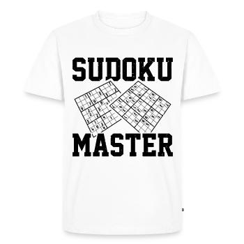 Funny Sudoku Saying - Men's Premium Organic T-Shirt - white - Front - Nico (187cm)
