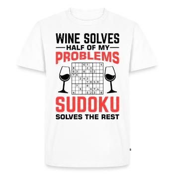 Funny Sudoku Saying - Men's Premium Organic T-Shirt - white - Front - Nico (187cm)