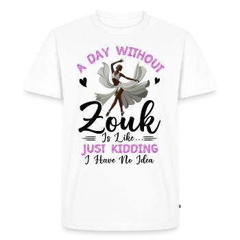 Drôle de danseur de zouk disant - T-shirt Premium bio Homme - blanc - Devant - Nico (187cm)