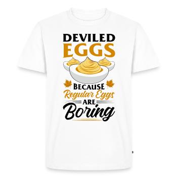 Devil's Egg Spell - Men's Premium Organic T-Shirt - white - Front - Nico (187cm)