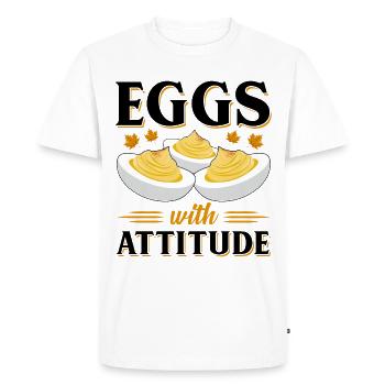 Devil's Egg Spell - Men's Premium Organic T-Shirt - white - Front - Nico (187cm)