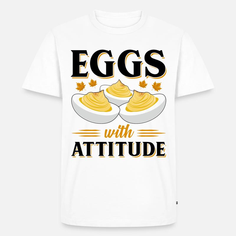 Teufelsei Spruch - Männer Premium Bio T-Shirt - Weiß