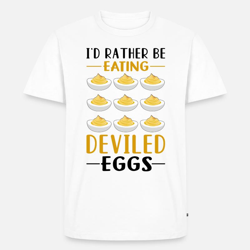 Teufelsei Spruch - Männer Premium Bio T-Shirt - Weiß