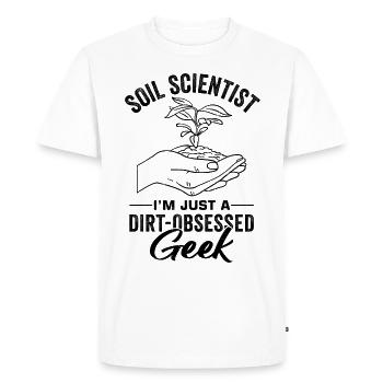 Pédologie pédologue - T-shirt Premium bio Homme - blanc - Devant - Nico (187cm)