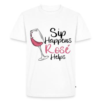 Wine Rosé - Men's Premium Organic T-Shirt - white - Front - Nico (187cm)
