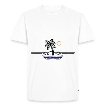 Vacances à Palm Island - T-shirt Premium bio Homme - blanc - Devant - Nico (187cm)