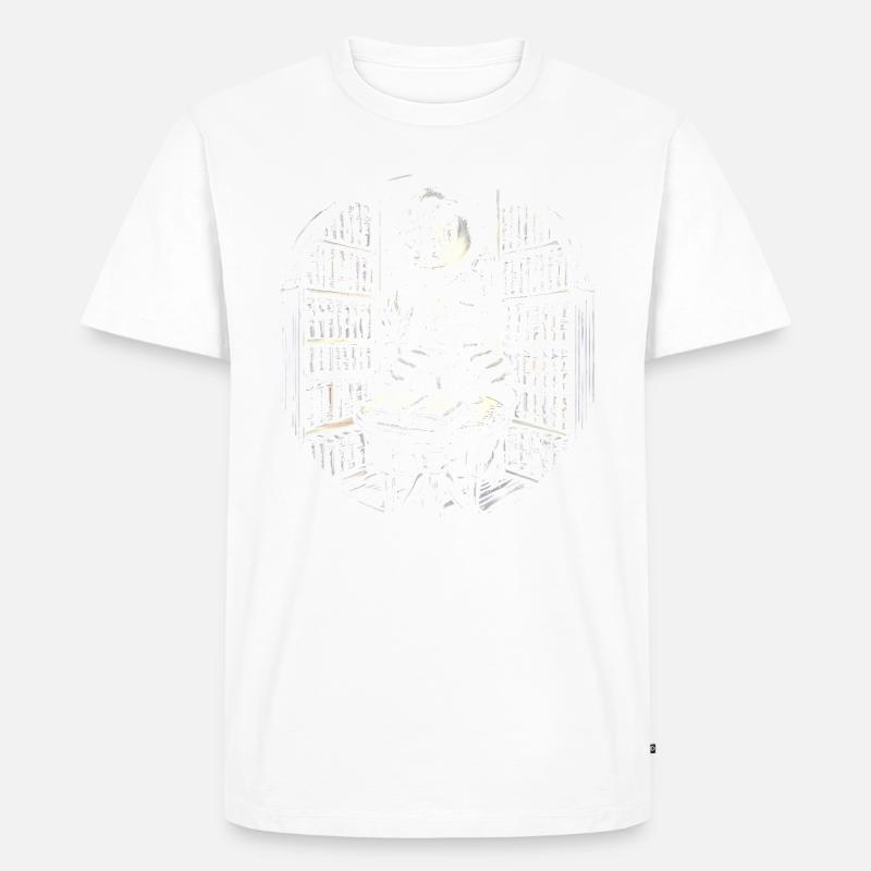 Mitternachtskaffee Bücher Tattoo Kunst - Männer Premium Bio T-Shirt - Weiß
