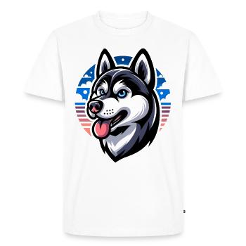 Chien - T-shirt Premium bio Homme - blanc - Devant - Nico (187cm)