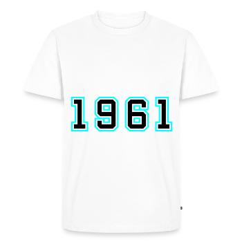 1961 Année Anniversaire - T-shirt Premium bio Homme - blanc - Devant - Nico (187cm)