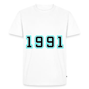 1991 Year Birthday - Men's Premium Organic T-Shirt - white - Front - Nico (187cm)