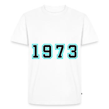 1973 Année Anniversaire - T-shirt Premium bio Homme - blanc - Devant - Nico (187cm)
