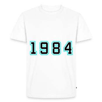 1984 Année Anniversaire - T-shirt Premium bio Homme - blanc - Devant - Nico (187cm)
