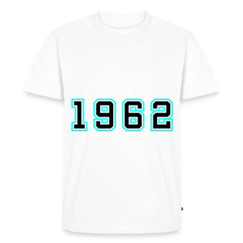 1962 Année Anniversaire - T-shirt Premium bio Homme - blanc - Devant - Nico (187cm)