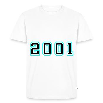 2001 Année Anniversaire - T-shirt Premium bio Homme - blanc - Devant - Nico (187cm)