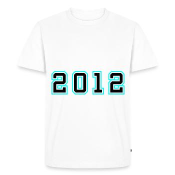 2012 Année Anniversaire - T-shirt Premium bio Homme - blanc - Devant - Nico (187cm)