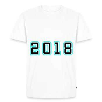 2018 Année Anniversaire - T-shirt Premium bio Homme - blanc - Devant - Nico (187cm)