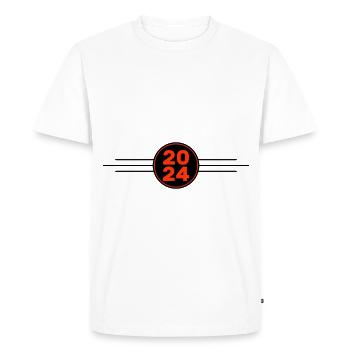 2024 Année du cœur - T-shirt Premium bio Homme - blanc - Devant - Nico (187cm)