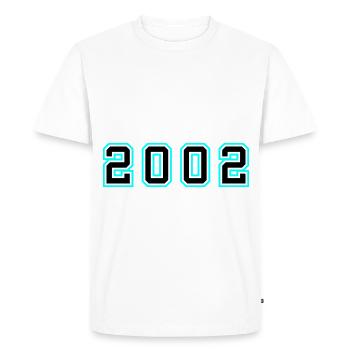 2002 Année Anniversaire - T-shirt Premium bio Homme - blanc - Devant - Nico (187cm)