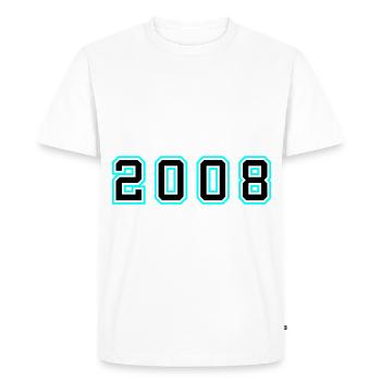 2008 Année Anniversaire - T-shirt Premium bio Homme - blanc - Devant - Nico (187cm)