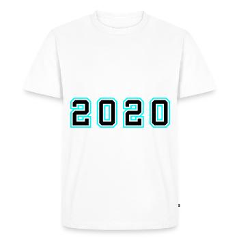 Année 2020 Anniversaire - T-shirt Premium bio Homme - blanc - Devant - Nico (187cm)