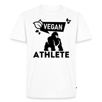 Athlète végétalien Power Fitness Muscles - T-shirt Premium bio Homme - blanc - Devant - Nico (187cm)