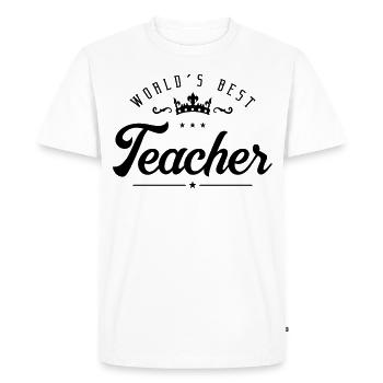Mondial Meilleur Enseignant Enseignant - T-shirt Premium bio Homme - blanc - Devant - Nico (187cm)