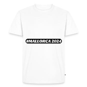 Majorque 2024 - T-shirt Premium bio Homme - blanc - Devant - Nico (187cm)
