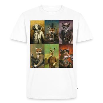 Animaux vintage en vêtements - T-shirt Premium bio Homme - blanc - Devant - Nico (187cm)